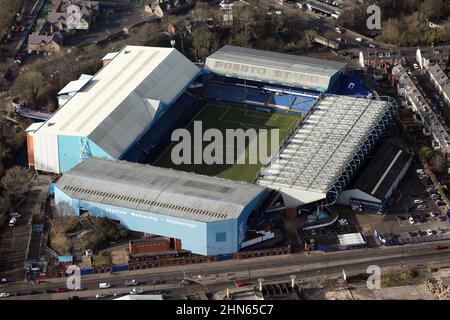 Luftaufnahme des Hillsborough Stadium von Sheffield Wednesday, Sheffield, South Yorkshire Stockfoto