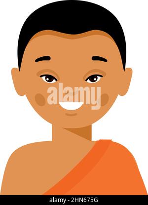 Indischer Mönch in Nationalkostümen. Vektor-Illustration des Avatar indien Mann. Stock Vektor