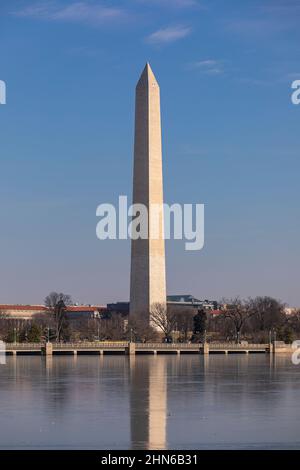 WASHINGTON, DC, USA - das Washington Monument und das Tidal Basin. Stockfoto