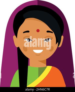 Vektor-Illustration von Avatar indien Frau. Stock Vektor