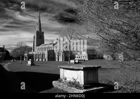 Sommeransicht über St. Wendredas Kirche, March Town, Cambridgeshire, England, Großbritannien Stockfoto