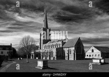 Sommeransicht über St. Wendredas Kirche, March Town, Cambridgeshire, England, Großbritannien Stockfoto