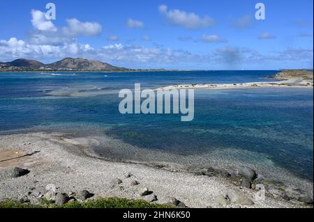 Die Küste des Naturparks Saint-Martin in der Nähe des Rotary Lookout Point im französischen Teil der Karibikinsel Saint-Martin / Sint Maarten Stockfoto