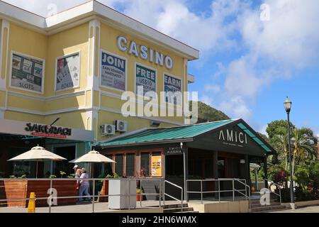 Treasure Bay Casino, Baywalk Shopping Mall, Rodney Bay Village, Gros Islet, Saint Lucia, Windward-Inseln, Kleine Antillen, Westindien, Karibisches Meer Stockfoto