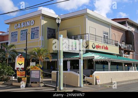 Treasure Bay Casino, Baywalk Shopping Mall, Rodney Bay Village, Gros Islet, Saint Lucia, Windward-Inseln, Kleine Antillen, Westindien, Karibisches Meer Stockfoto