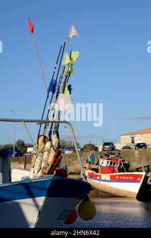 FRANKREICH. CHARENTE-MARITIME (17). INSEL OLERON. LA COTINIERE IST DER WICHTIGSTE FISCHEREIHAFEN VON CHARENTE-MARITIME. Stockfoto
