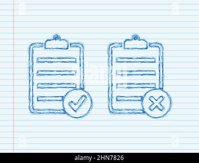 Ja kein Worttext auf Gesprächsform. Vektor Stock Illustration ja nein in Sprechblase im Skizzenstil. Vektorgrafik. Stock Vektor