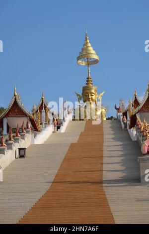 Treppe zum Himmel, Wat Phra That, Doi Saket, Chiang Mai, Thailand. Stockfoto