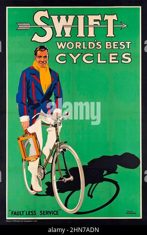 Swift, die besten Zyklen der Welt. Frank Newbould. Vintage Fahrrad Werbeplakat. C 1930s. Stockfoto