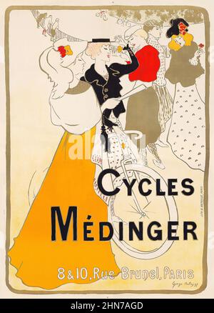 Cycles Médinger (1897). Georges Alfred Bottini (Französisch, 1874-1907)Vintage Fahrrad Werbeplakat. Stockfoto
