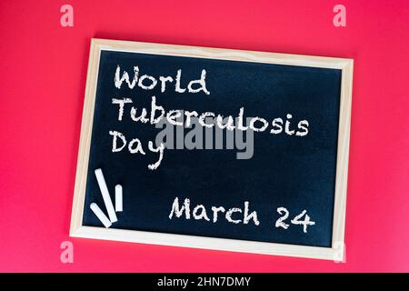 Das Konzept zur Feier des Welt-Tuberkulose-Tages am 24. März. Stockfoto