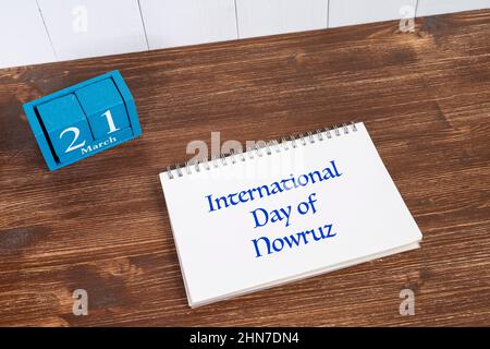 Das Konzept zur Feier des Internationalen Tages von Nowruz am 21. März. Stockfoto