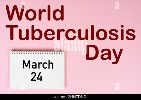 Das Konzept zur Feier des Welt-Tuberkulose-Tages am 24. März. Stockfoto
