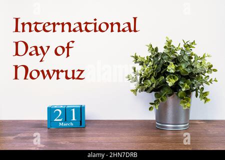 Das Konzept zur Feier des Internationalen Tages von Nowruz am 21. März. Stockfoto