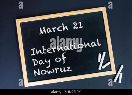 Das Konzept zur Feier des Internationalen Tages von Nowruz am 21. März. Stockfoto