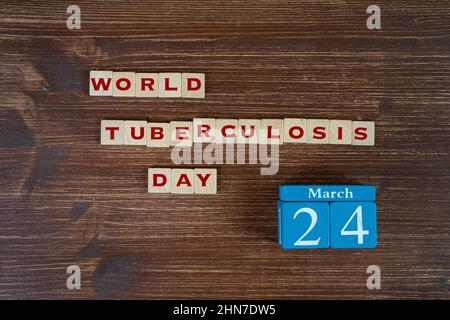 Das Konzept zur Feier des Welt-Tuberkulose-Tages am 24. März. Stockfoto