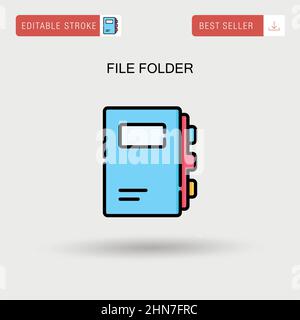 Einfaches Vektorsymbol für Dateiordner. Stock Vektor