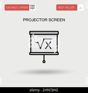 Einfaches Vektorsymbol für die Projektionsleinwand. Stock Vektor
