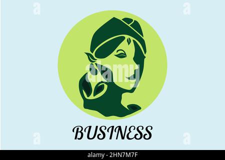 Natur Maskottchen Logo traditionellen alten Mann. Geeignet für Ihr Unternehmen im Bereich der Umwelt, Schönheit und Gesundheit Stockfoto