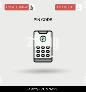 Einfaches Vektorsymbol für PIN-Code. Stock Vektor
