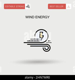 Einfaches Vektor-Symbol für Windenergie. Stock Vektor