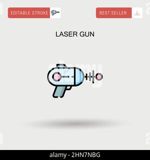 Einfaches Vektorsymbol für Laserpistole. Stock Vektor