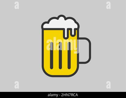 Biervektorsymbol auf weißem Hintergrund isoliert Stock Vektor
