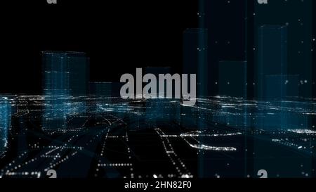 Futuristische Smart Digital City. Smart City Und Technology Business Concept Stockfoto