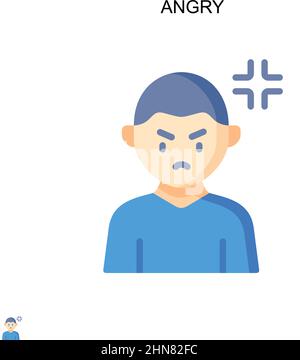 „Angry Simple“-Vektorsymbol. Illustration Symbol Design-Vorlage für Web mobile UI-Element. Stock Vektor