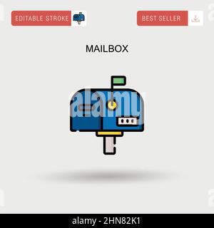 Einfaches Vektor-Symbol für Mailbox. Stock Vektor