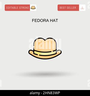 Fedora hat einfaches Vektor-Symbol. Stock Vektor