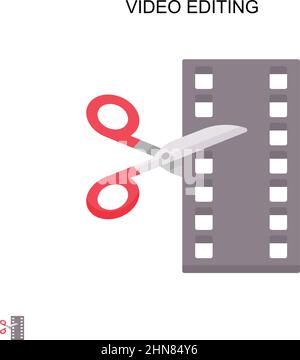 Video Bearbeitung einfache Vektor-Symbol. Illustration Symbol Design-Vorlage für Web mobile UI-Element. Stock Vektor