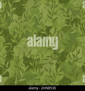 Liana spreads grüne Blätter Kriechgang nahtlose Muster Hintergrund Vektor Stock Vektor
