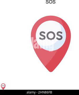 SOS Simple Vektor-Symbol. Illustration Symbol Design-Vorlage für Web mobile UI-Element. Stock Vektor