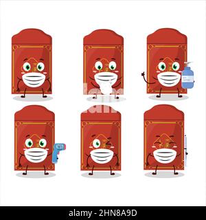 Ein Bild von roten Päckchen im chinesischen Cartoon-Design bleiben während einer Pandemie gesund. Vektorgrafik Stock Vektor