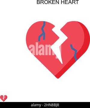 Einfaches Vektorsymbol für gebrochenes Herz. Illustration Symbol Design-Vorlage für Web mobile UI-Element. Stock Vektor