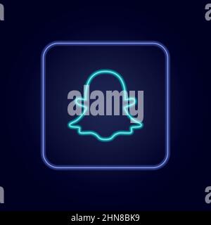 Schöne stilvolle bunte Neon Geist Symbol - Vektor-Illustration Stock Vektor