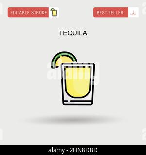 Einfaches Vektorsymbol Tequila. Stock Vektor