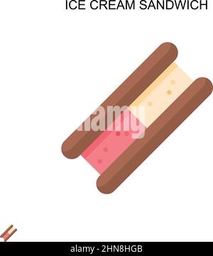 Eiscreme-Sandwich einfaches Vektorsymbol. Illustration Symbol Design-Vorlage für Web mobile UI-Element. Stock Vektor