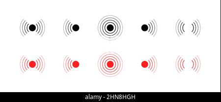 Symbol für Wireless-Netzwerk eingestellt. Signalwelle. Zellensignal. Vektor auf isoliertem weißem Hintergrund. EPS 10. Stock Vektor