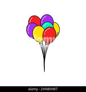 Ballons-Symbol. Geburtstag oder Hochzeitsfeier. Vektor auf isoliertem weißem Hintergrund. EPS 10. Stock Vektor