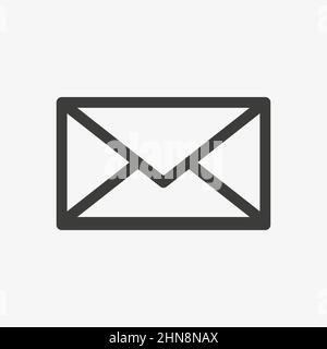 Vektorsymbol für geschlossene Buchstaben auf weißem Hintergrund Stock Vektor