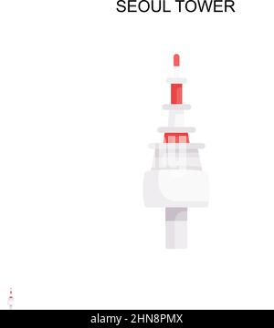 Seoul Tower einfaches Vektor-Symbol. Illustration Symbol Design-Vorlage für Web mobile UI-Element. Stock Vektor