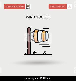 Einfaches Vektorsymbol für Windsteckdose. Stock Vektor
