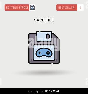 Speichern Sie die Datei einfaches Vektor-Symbol. Stock Vektor