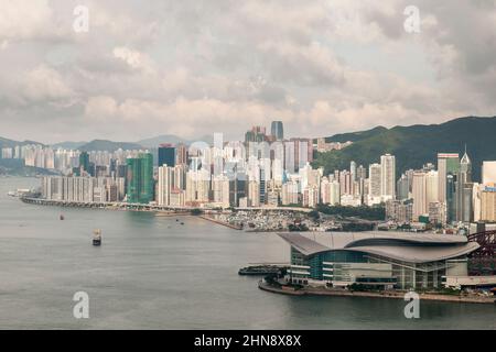 The HKCEC, Causeway Bay und North Point, Hong Kong Island, 2008 Stockfoto