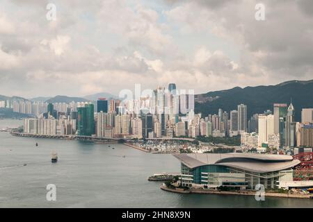 The HKCEC, Causeway Bay und North Point, Hong Kong Island, 2008 Stockfoto