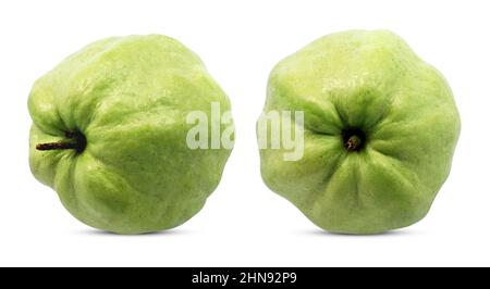 Guava-Früchte isoliert auf weißem Hintergrund Stockfoto