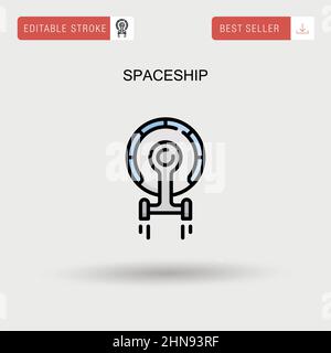 Einfaches Vektorsymbol für das Raumschiff. Stock Vektor