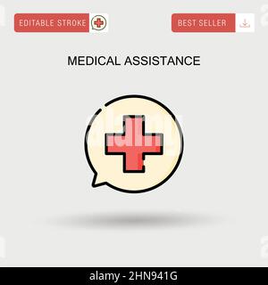 Einfaches Vektorsymbol für medizinische Hilfe. Stock Vektor